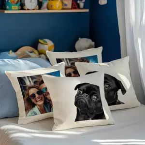 [POD] Custom 4-Piece Pillowcase Set, [Custom Design Based on Your Photo], Available with Portraits or Pets, DIY Pillowcases,