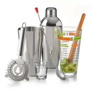 Libbey Mixologist 9-Piece Cocktail Set - Includes Mixing Spoons, Glassware, and Various Accessories for Home Cocktail Prep