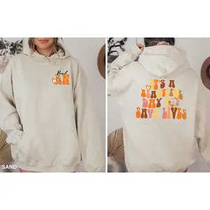 Personalized RN Hoodie, It's A Beautiful Day To Save Lives Hoodie, Registered Nurse Hoodie, Custom Nurse Gift Hoodie, Personalized Sweater