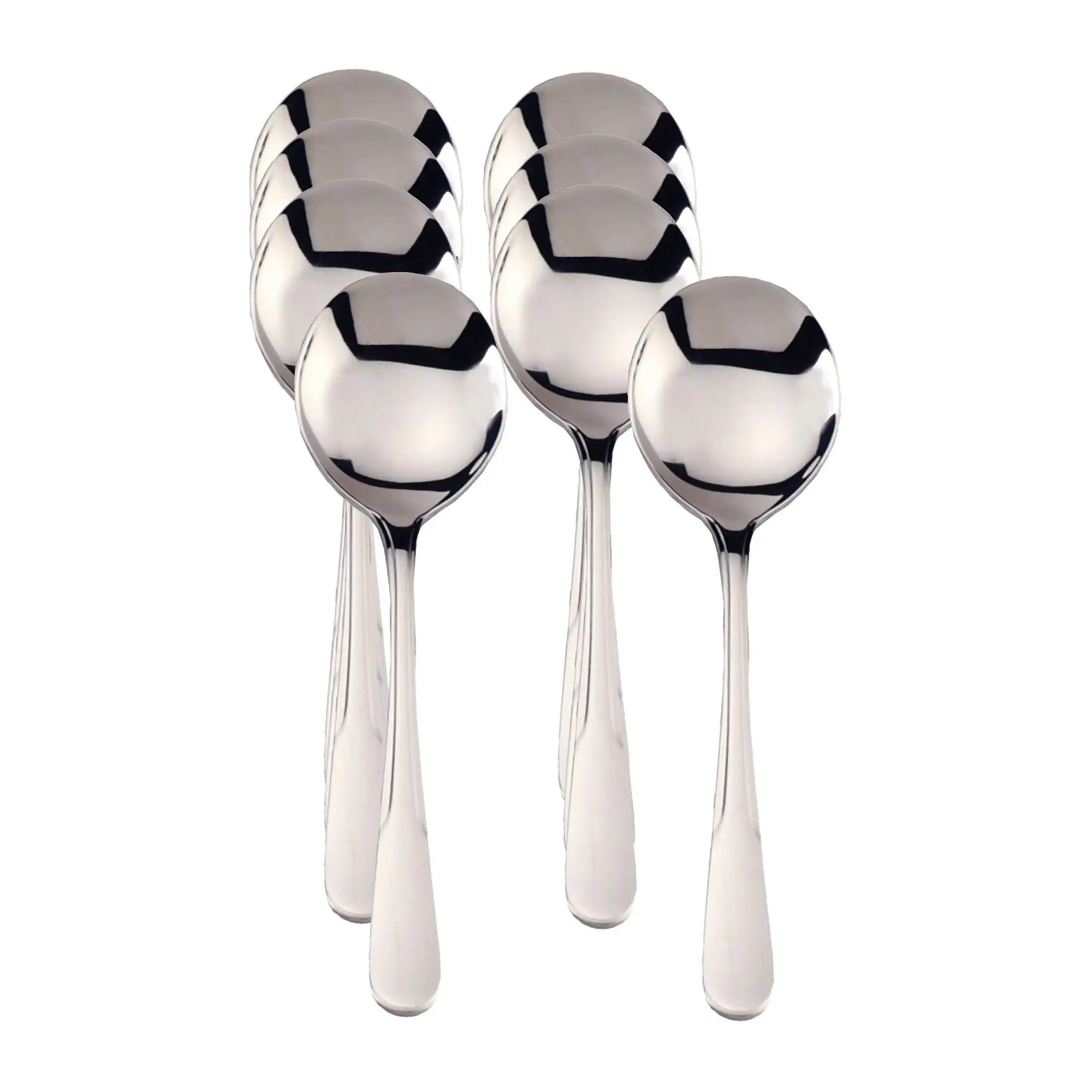RSVP Set of 8 Stainless Steel Soup Spoons RSVP Set of 8 Stainless Steel Soup Spoons