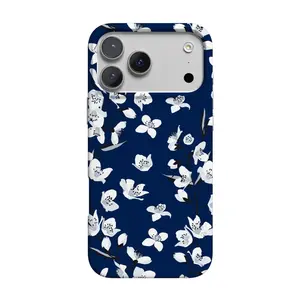 Casely iPhone 17 Pro Max Case | Floral Forest | Navy Cherry Blossom Floral | Compatible with MagSafe | Classic Ultra Thin Design