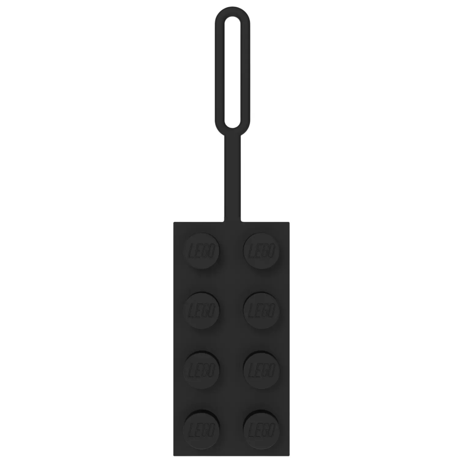 LEGO Bag Tag 2x4 - Black (53654), 1 Silicone Luggage Tag