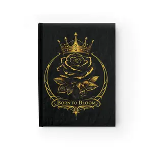 Born to Bloom Rose Journal | Gold Crown Floral Notebook
