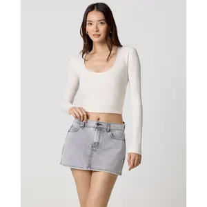 Power Mesh Plunge Long Sleeve