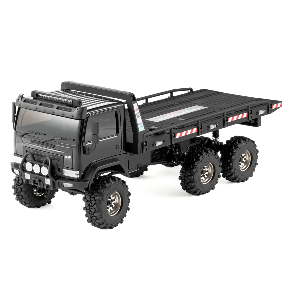 FairRC CR18P ARKTOS 6x6 Flatbed RC Crawler Truck 1/18 Scale RTR, Black Mod Off-Road Scale Model with Functional Flatbed