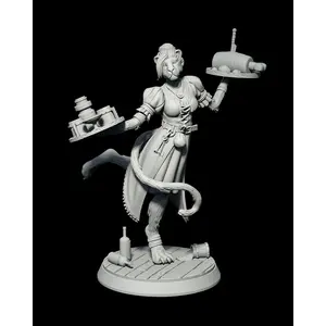 3D Miniature Fantasy Resin Print Ms. Tabitha - Handcrafted Paintable RPG Figure, Tabletop DnD Gaming Collectible, Home Decor Statue