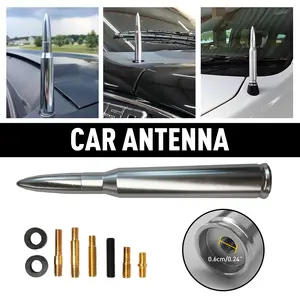 AUXITO Silver Bullet Antenna Kit FM Universal Fit Motorcycles Cars Street Rods Boat US