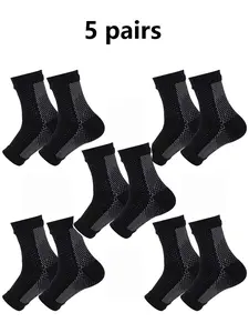 Women's Compression Socks Set, Sporty Joint Protection Toe-Exposed Short Socks, Comfortable Breathable Running Cycling Socks, Athletic Running Socks, Sports Socks