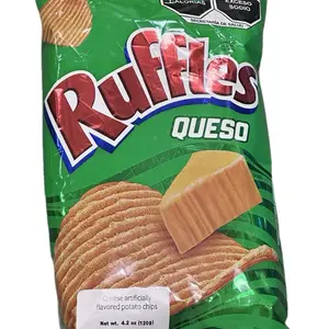 Ruffles Queso 120g - Cheese Flavored Potato Chips with Artificially Flavored Ingredients
