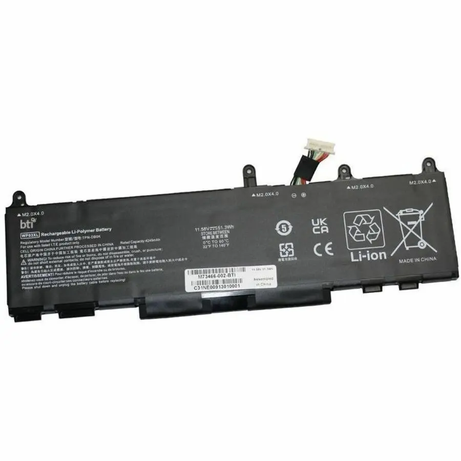 BTI M73466-005-BTI 3-CELL 11.58V LI-ION BATTERY HSTNN-IB9X HSTNN-IB9Y HSTNN-LB8V HSTNN-OB2J HSTNN-OB3B M64304-171 M64304-1D1 M64304-2C1 M64304-2D1 M64304-421 M64304-AC1 M64304-AC2 M73466-002 M73466-005 TPN-DB0J TPN-DB0K WP03051XL WP03051X