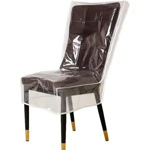 6 Pack Plastic Covers for Chairs , Clear Dining Room Chair Covers No Dust/Spills/, Vinyl Kitchen Large Plastic Chair Seat Protectors for  Scratch/' Messes