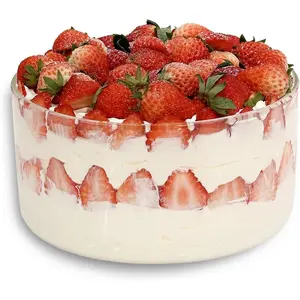 104oz Large Glass Trifle Bowl, Modern Design Clear Glass Round Dessert Centerpiece Serving Bowl for Ice Cream Cakes, Salad, Fruit, Microwave & Dishwasher Safe