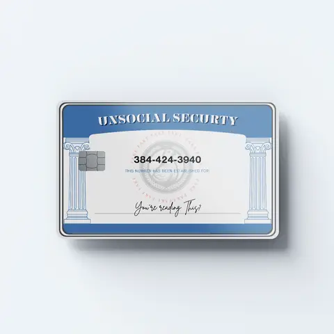 Unsocial Security Card Credit Card Cover/Skin
