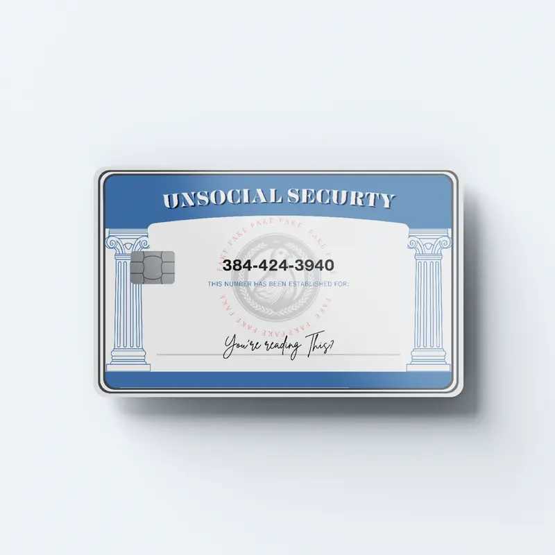 Unsocial Security Card Credit Card Cover/Skin