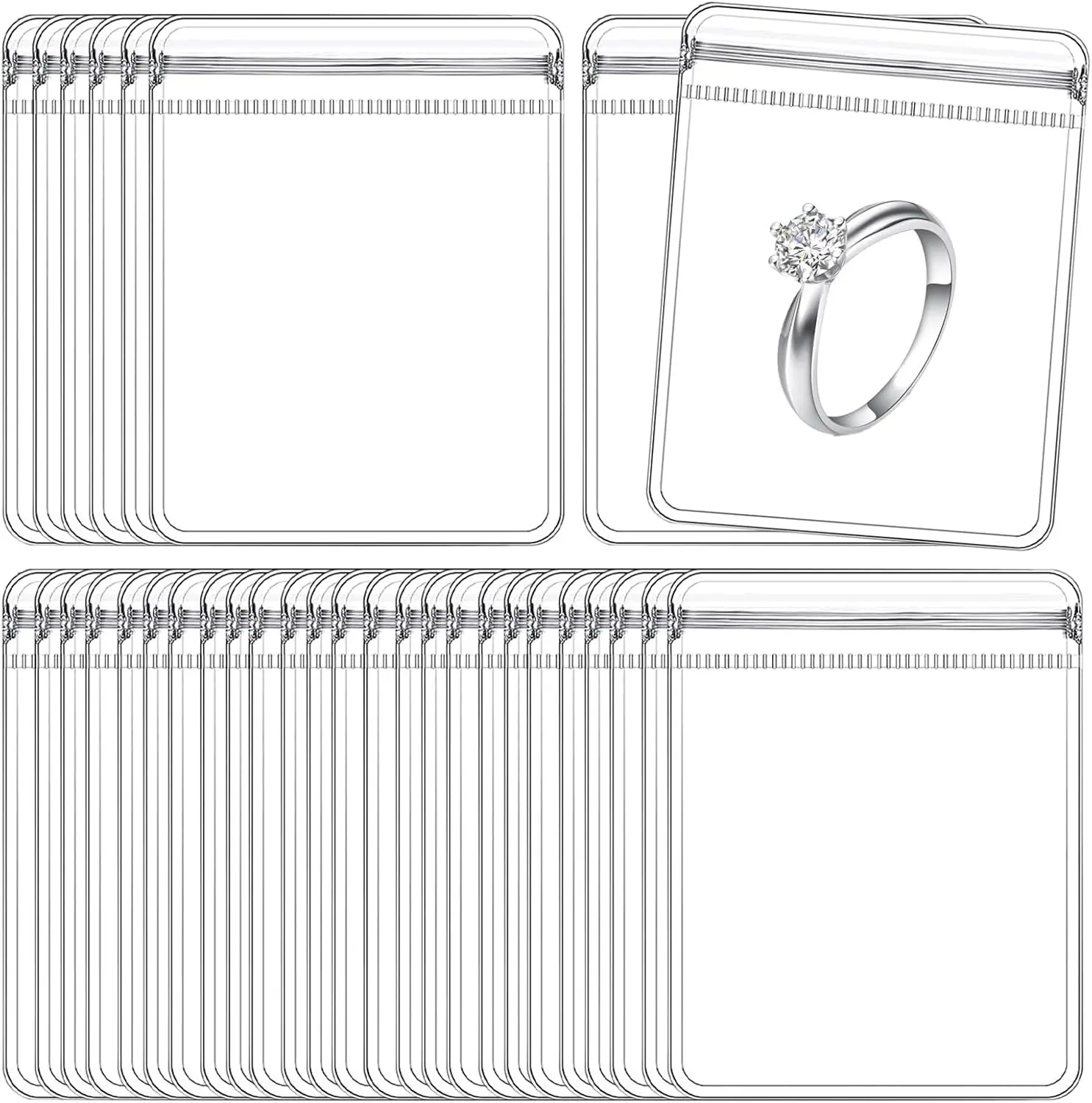 PVC Anti Tarnish Jewelry Bags,Jewelry Bags Clear Plastic. Jewelry Pouch for Jewelry Rings and Earrings (100 pcs，3.14x4.72 inches)