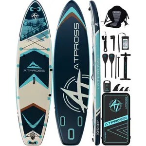 [DealsForYouDays] Pro 10'6''x33'' Extra Wide Blow Up Paddle Board, 400lbs Load Capacity, Anti-Slip EVA Deck, Kayak Seat, Premium Accessories Kit, Golden Ratio Design, Outdoor Multi Purpose Inflatable Stand Up Paddleboard for Yoga, Surfing