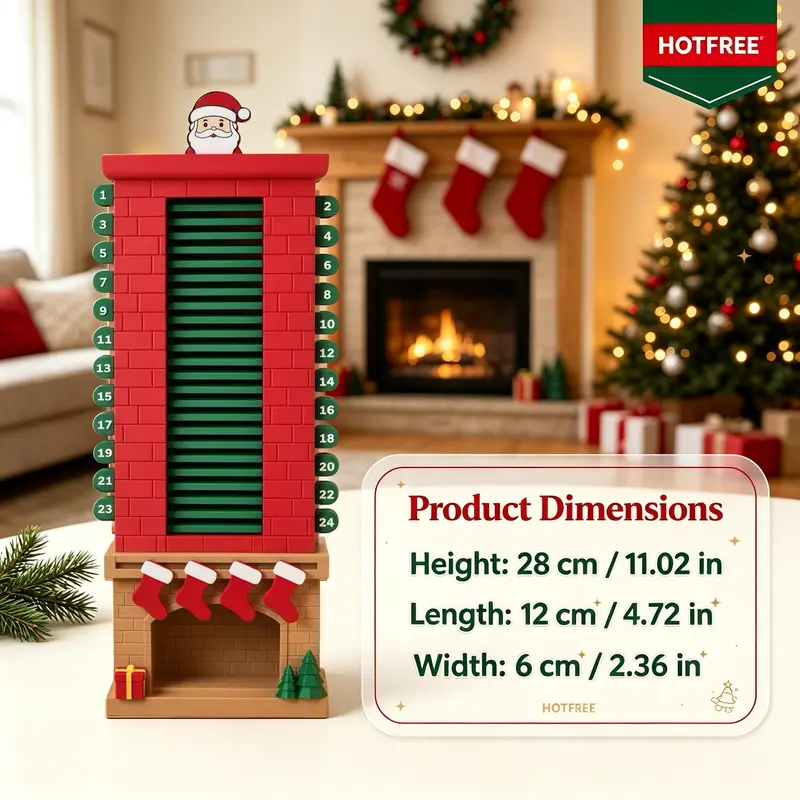 Interactive Santa chimney Christmas countdown calendar holiday tabletop decoration