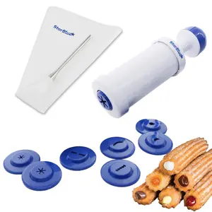 StarBlue Churrera Churro Maker and Filler Set with FREE Recipe Book - Easy Piping Nozzle Tool for Deep Fry Stuffed Churro