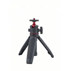 1 Pack Mini Selfie Stick Tripod with Handle, Compatible with Webcam, Canon G7X Mark III, ZV-1, RX100 VII, A6400, A6600 Cameras - Portable Mini Vlog Mount with Adjustable Legs and Rubber Feet for Enhanced Stability