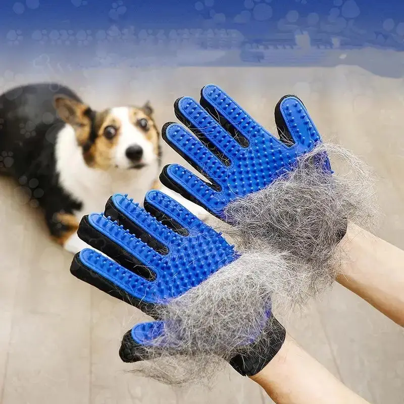 Pet Grooming Gloves, 1 Pair Pet Hair Removal Gloves, Gentle Hair Removal Mitts, Easy to Use and Clean, Pet Supplies for Dogs & Cats