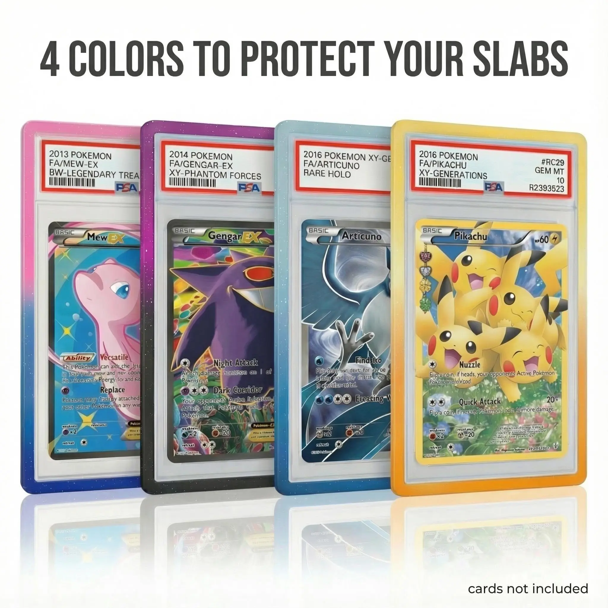 X PRO PSA Slab Protector - 12 Pack PSA Slab Guards - 4 Elemental Gradient Colors Included - Durable TPU Bumper Guards - Stackable & Secure Graded Card Guard - TikTok Shop X PRO PSA Slab Protector - 12 Pack PSA Slab Guards - 4 Elemental Gradient Colors Included - Durable TPU Bumper Guards - Stackable & Secure Graded Card Guard - TikTok Shop