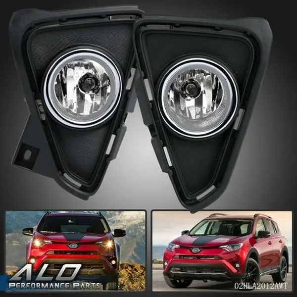 Fit For RAV4 2016-2017 Clear Lens Bumper Fog Light w/ Bulbs + Switch + Wiring