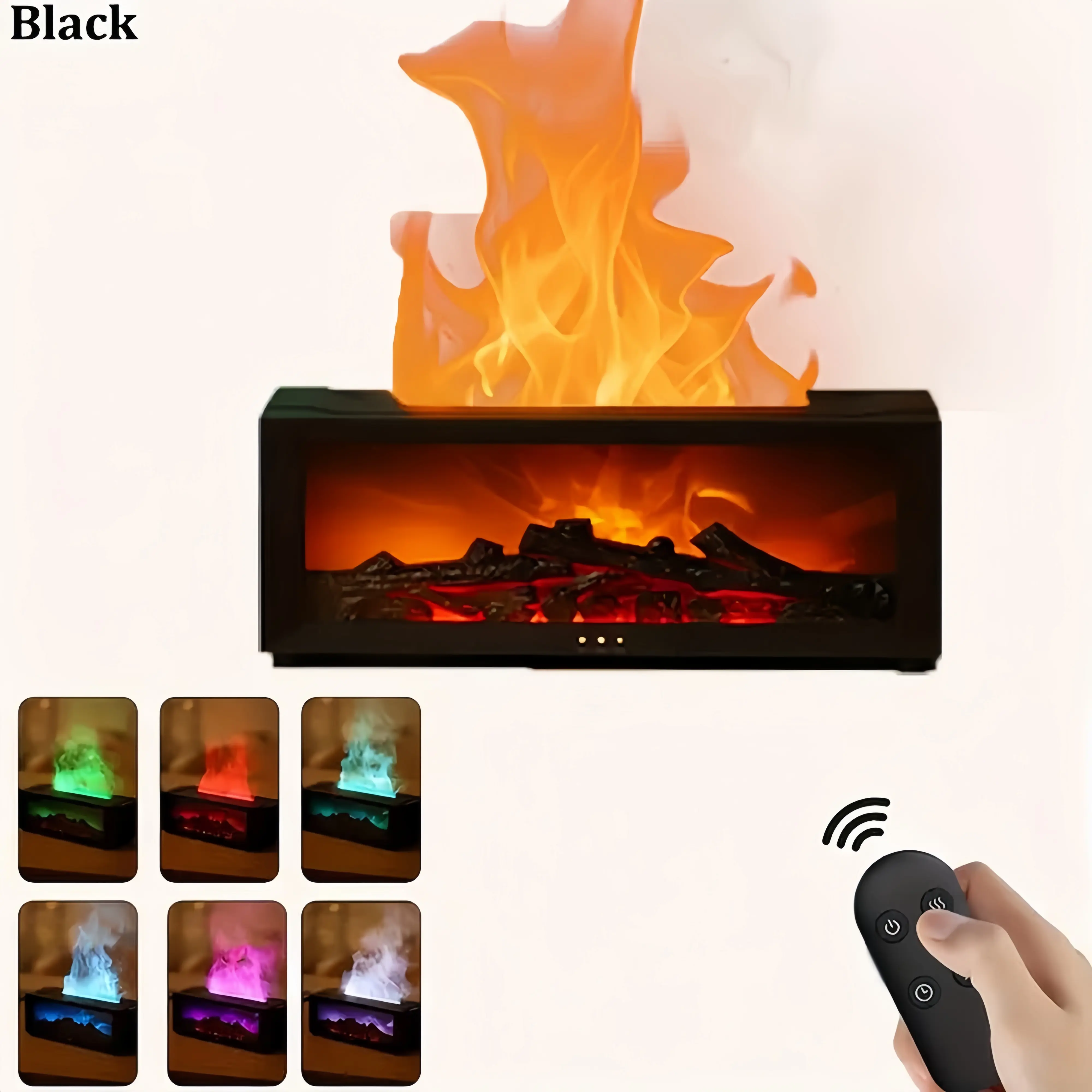 Upgraded 300ml Air Humidifier & Aroma Diffuser with 7-Color LED Flame Effect, Essential Oil Diffuser, Aromatherapy Machine, Remote & Timer for Home, Bedroom, or Office, Air Purifier for Relaxing Atmosphere