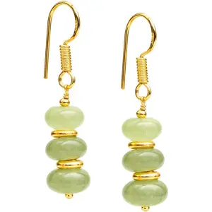 Lightweight Beaded Earrings Handmade Gemstone Jewelry Hypoallergenic Gold Plated Dangling Earrings For Women