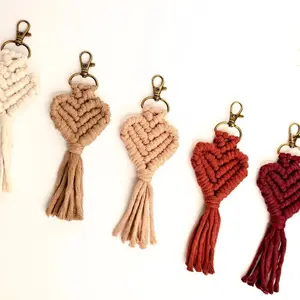 Macrame Heart Keychain