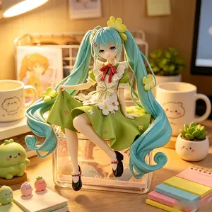 One piece Hatsune Miku Figure, Forest Fairy Ver. with Green Dress & Twin Tails , Hatsune Miku Action Figure, Nature Maid Edition for Fans & Collectors , Hatsune Miku "Flower Garden" Figure, Anime Merchandise with Green Outfit