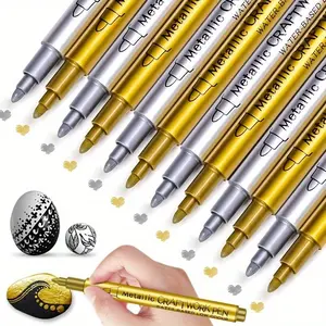 Metal Pen, 1 Set DIY Water Based Metal Pen, Art Painting Supplies, Suitable for Holiday Decoration, Professional Art Use
