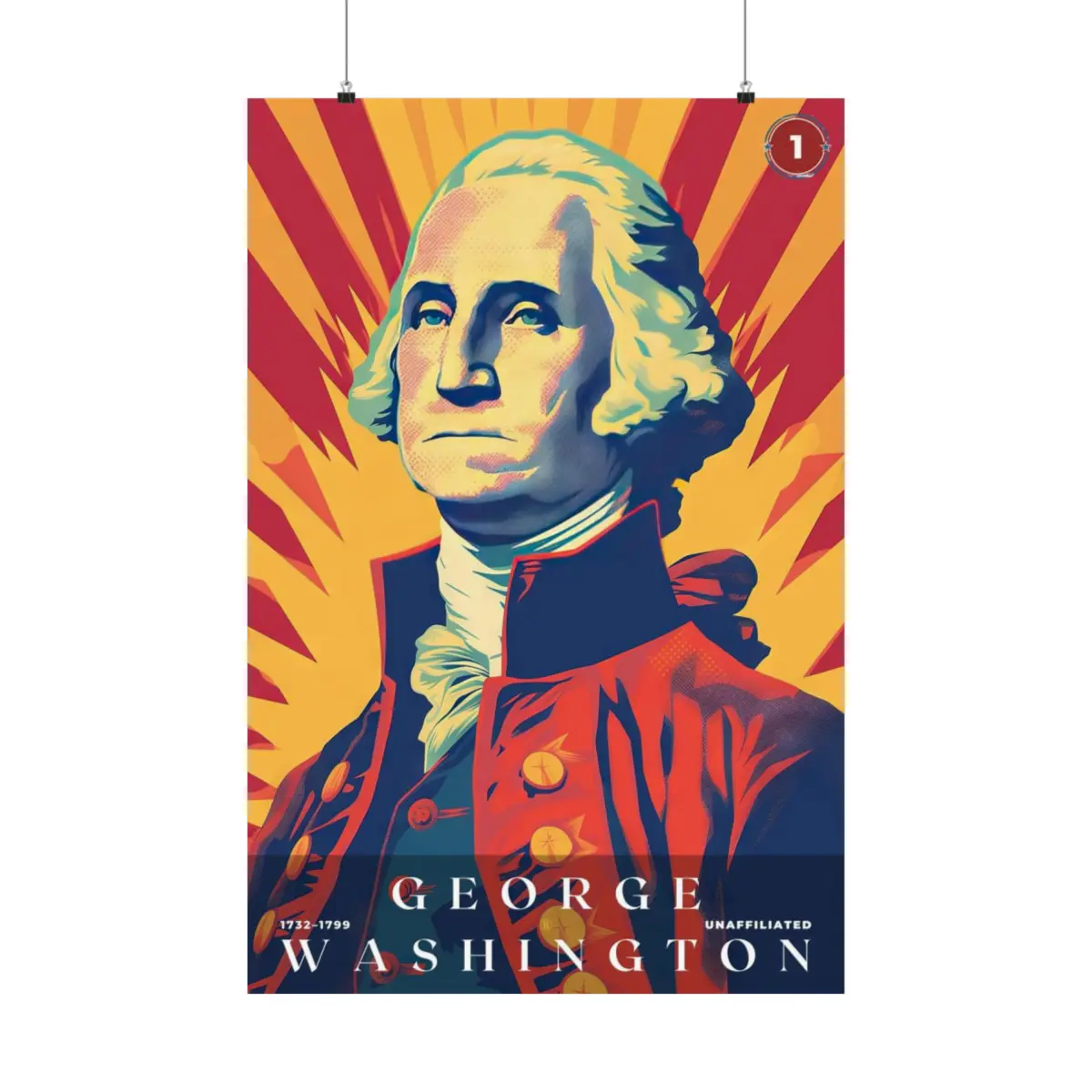 President George Washington Poster, Office Poster, Home Decor, Unframed