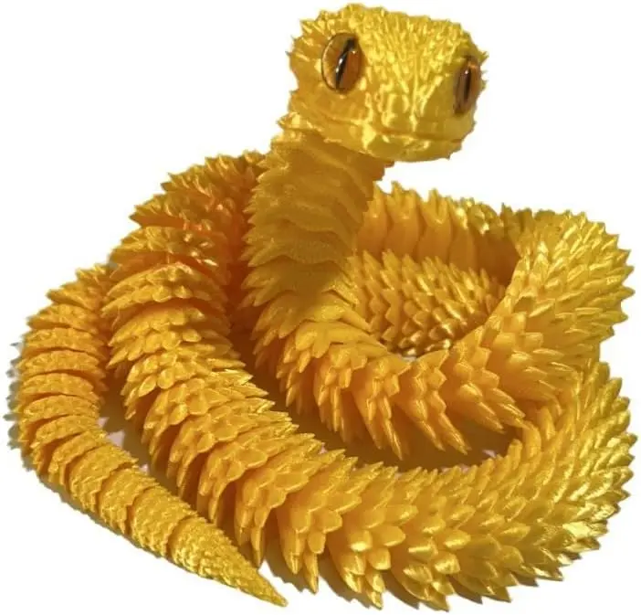 30 Inch 3D Printed Snake – Movable Articulated Snake, Ideal Educational 3D Printed Animal Toy. Must-Have Gift for Kids & Collectors, Decor for Home, Office & Executive Desks