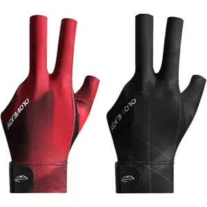 2 count Breathable Pool Gloves, Spandex Snooker Left Hand Three Fingers Glove, Elasticity Billiard  Accessories