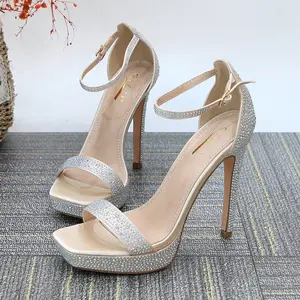 Women's Stiletto High Heels Platform Ankle Strap Square Open Toe Dress Sexy Sandals