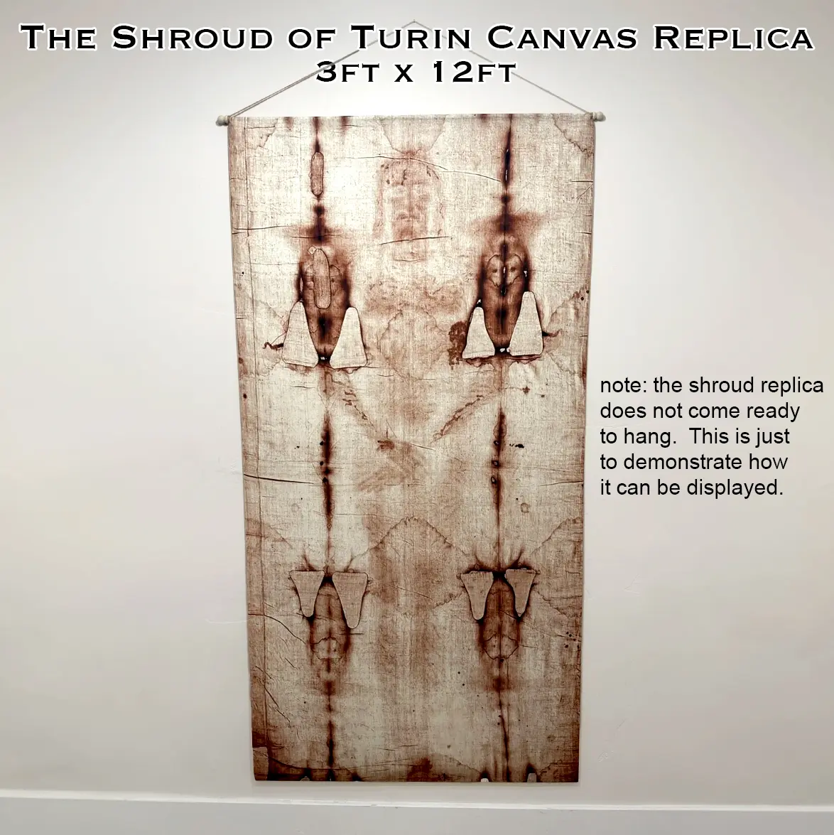Shroud of Turin - The Burial Cloth Shroud of Jesus Christ Full Size 3'x12' Replica