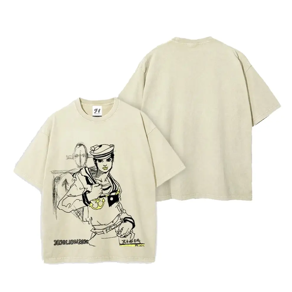 Josuke Higashikata JoJo's Bizarre Adventure Printed Unisex Washed T-Shirt 5