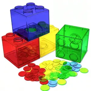 Creative Building Block Coin Bank Stackable Plastic Money Box, Transparent Colorful Savings Jar, Birthday Gift Photo Prop