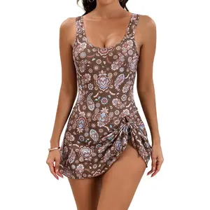 One Piece Swimdress Swimsuits for Women Tummy Control Swim Dresses Skirt Bathing Suit