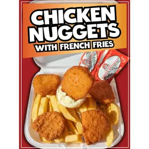Chicken Nuggets with Fries Sticker Window Decal Truck Concession Vinyl Restaurant Wall poster Sticker Food Decal