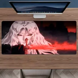Anime Count Vampire Aesthetic Large Gaming Mouse Pad, Aesthetic Desktop Protective Pad, Washable Rubber Pad Non-Slip Lock Edge Multi-Size Mouse Pad Desktop Accessory Suitable For Home Office, Good Gift for Family and Friends