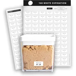 Expiration Date Pantry Labels, 160   Expiration Date Labels for Containers, Kitchen Labels for  Freshness, Use by Meal Prep Labels,  By Write On Labels