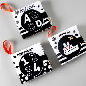 Black and White High Contrast Soft Book for Brain Development Cloth Crinkle Books Sensory Crinkle Toys for Birthday, Easter, Christmas, and Thanksgiving Day Toddler Busy Book