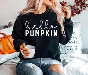 Hello Pumpkin Crewneck Sweatshirt, Halloween Crewneck Sweatshirt, Halloween Sweatshirt, Thanksgiving Sweatshirt, Christmas Gift,gift for her