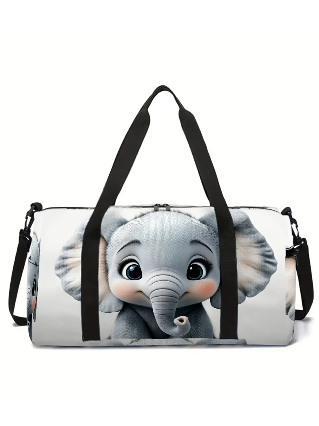 Cute Little Elephant Pattern Print Large-Capacity Travel Duffle Bag, Portable Handheld Storage Bag