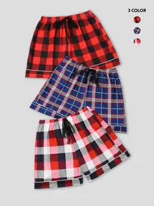 Women's Y2K Style Tartan Shorts Set, Fitted Thin Fabric Summer, Short Pants for Casual Wear, Trendy Fashion Clothing