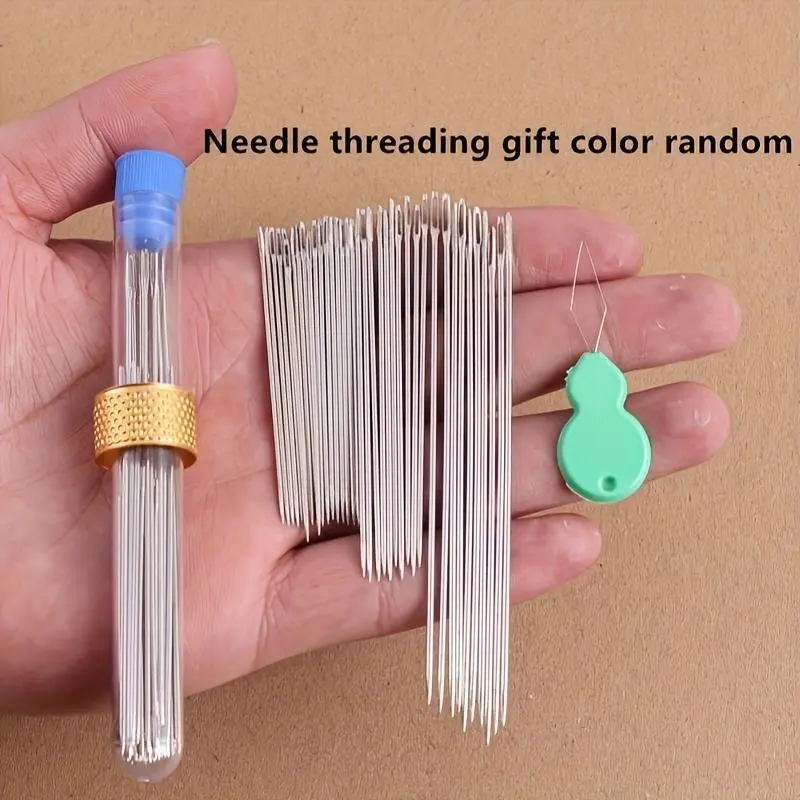 40pcs Big Hole Big Eye Needle Household Sewing Needle Sewing Quilt Special Long Thick Needle Old Man Handmade Steel Needle Hand Sewing Needle