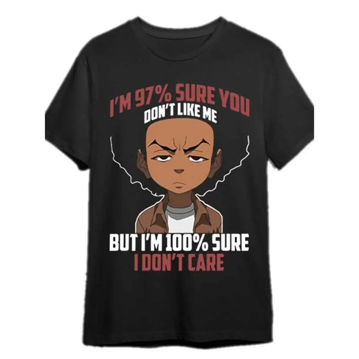 Boondocks T-Shirt Men'S Short-Sleeved Fun Pattern T-Shirt Series - Black - For Men - Casual Wear - Great Gift For Boondocks Fans
