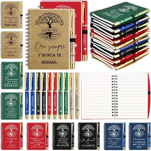 20 count/ 10 Set Christian Mother's Day Gifts Bulk Prayer Journal Spiral Notebooks with  Verse Pen Scripture Notepad for Religious Church Women Men (20, Spanish Classic)
