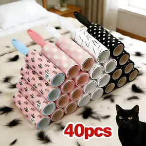 Extra Sticky Lint Rollers for Pet Hair 40 Rolls  Maximum Hair Removal Efficiency Effortlessly Removes Pet Fur from Clothes Upholstery Bedding & Carpet Essential for Pet Owners Allergy Sufferers & Neat Home Maintainers